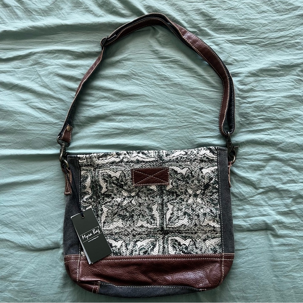 Women’s Leather & Canvas Shoulder Bag